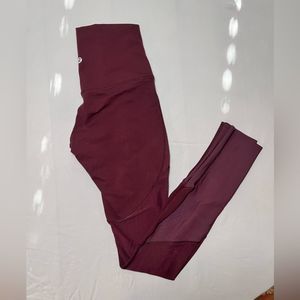 Lululemon Burgundy Mesh Leggings